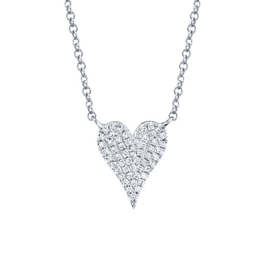 White Gold Heart Pendant with Diamond Pav&eacute; image number 0